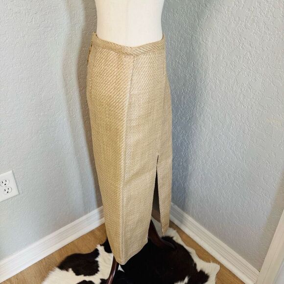 Antonio Melani The Style Bungalow Manana Raffia Midi Pencil Skirt, 12,‎ Tan NWT - Picture 2 of 15
